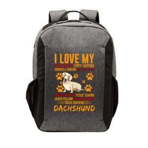 I Love My Stalker Cream Dachshund Funny Dog Owner Cute Gift Vector Backpack