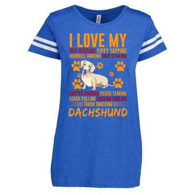 I Love My Stalker Cream Dachshund Funny Dog Owner Cute Gift Enza Ladies Jersey Football T-Shirt