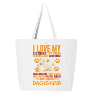 I Love My Stalker Cream Dachshund Funny Dog Owner Cute Gift 25L Jumbo Tote