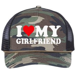 I Love My Girlfriend I Heart My Girlfriend I Love My GF Retro Rope Trucker Hat Cap