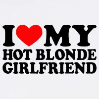 I Love My Hot Blonde Girlfriend I Heart My Blonde Hot Gf Flat Bill Trucker Hat