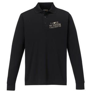 I Love My Cougar Girlfriend Performance Long Sleeve Polo