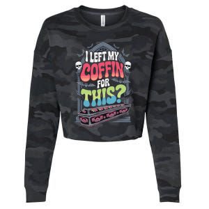 I Left My Coffin For This Happy Halloween Funny Coffin Cropped Pullover Crew