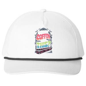 I Left My Coffin For This Happy Halloween Funny Coffin Snapback Five-Panel Rope Hat