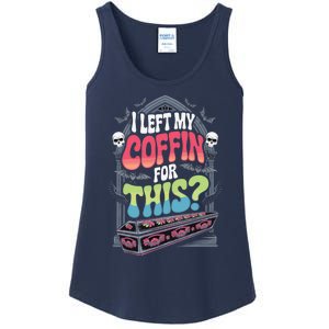 I Left My Coffin For This Happy Halloween Funny Coffin Ladies Essential Tank