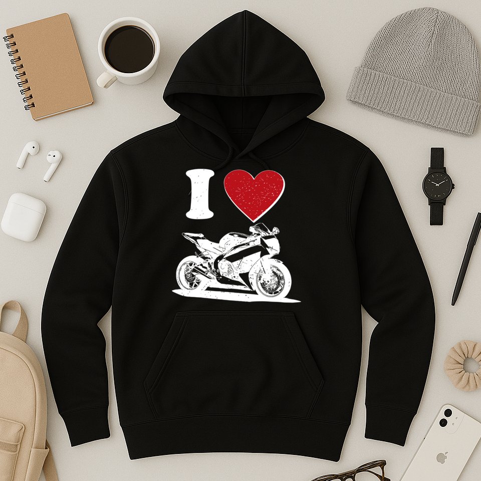 I Love Motorcycles Hoodie