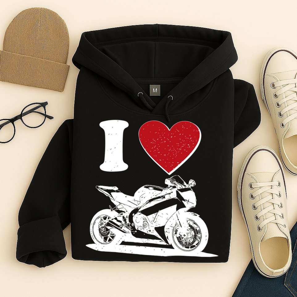 I Love Motorcycles Hoodie