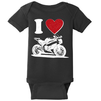I Love Motorcycles Baby Bodysuit