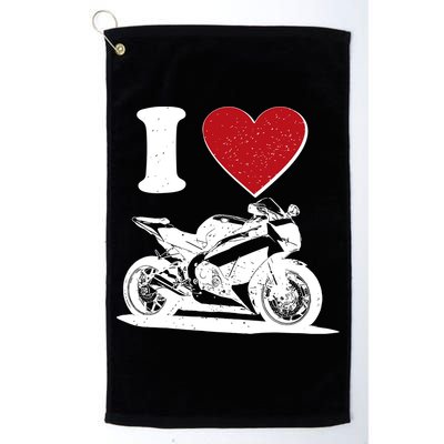 I Love Motorcycles Golf Towel
