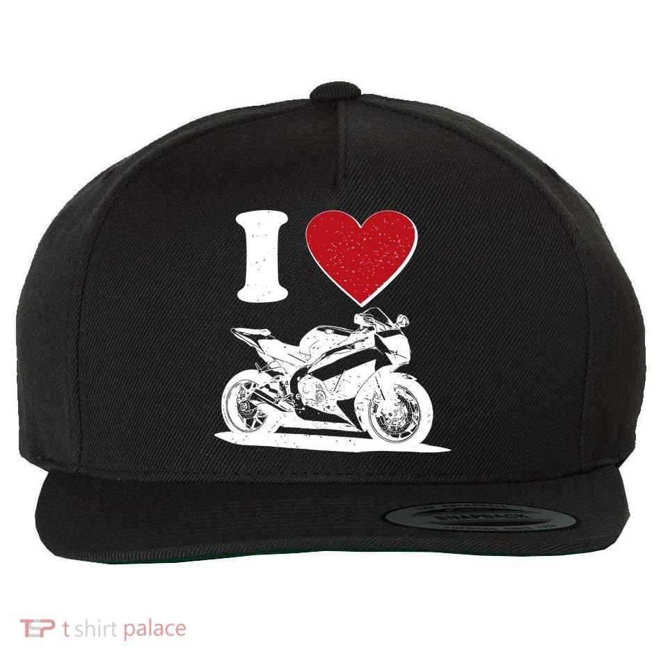 I Love Motorcycles Wool Snapback Cap