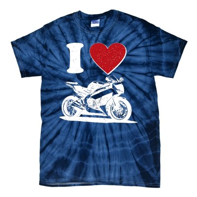 I Love Motorcycles Tie-Dye T-Shirt