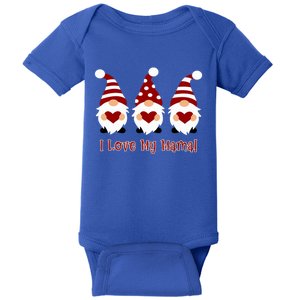 I Love My Mama With Love Gnomes Cute Gift Baby Bodysuit