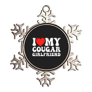 I Love My Cougar Girlfriend I Heart My Cougar Girlfriend GF Metallic Star Ornament