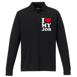 I love my job Performance Long Sleeve Polo