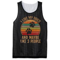 I Like My Dogs And Maybe 3 People Retro Funny Pet Dogs Lover Mesh Reversible Basketball Jersey Tank