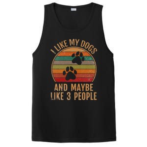 I Like My Dogs And Maybe 3 People Retro Funny Pet Dogs Lover PosiCharge Competitor Tank