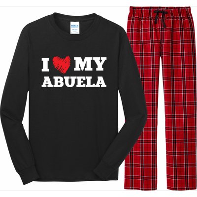 I Love My Abuela Favorite Family Member Valentines Gift Long Sleeve Pajama Set