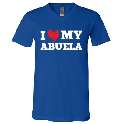 I Love My Abuela Favorite Family Member Valentines Gift V-Neck T-Shirt