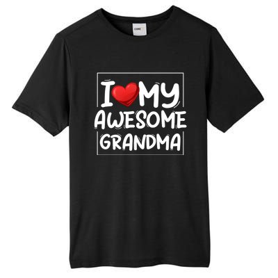 I Love My Awesome Grandma Valentines Day Matching Couple I Gift Tall Fusion ChromaSoft Performance T-Shirt