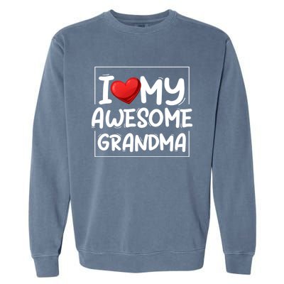 I Love My Awesome Grandma Valentines Day Matching Couple I Gift Garment-Dyed Sweatshirt