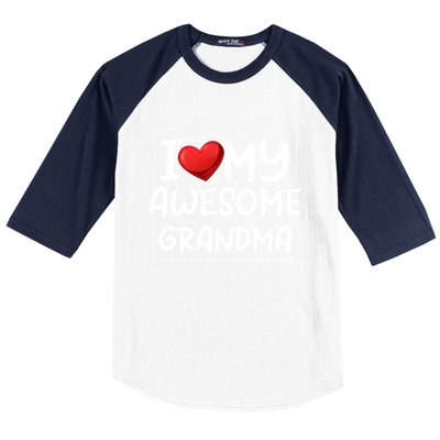 I Love My Awesome Grandma Valentines Day Matching Couple I Gift Baseball Sleeve Shirt