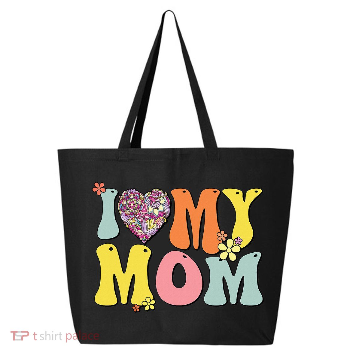 I Love My Mom I Heart My Mom Groovy Mother's day 25L Jumbo Tote