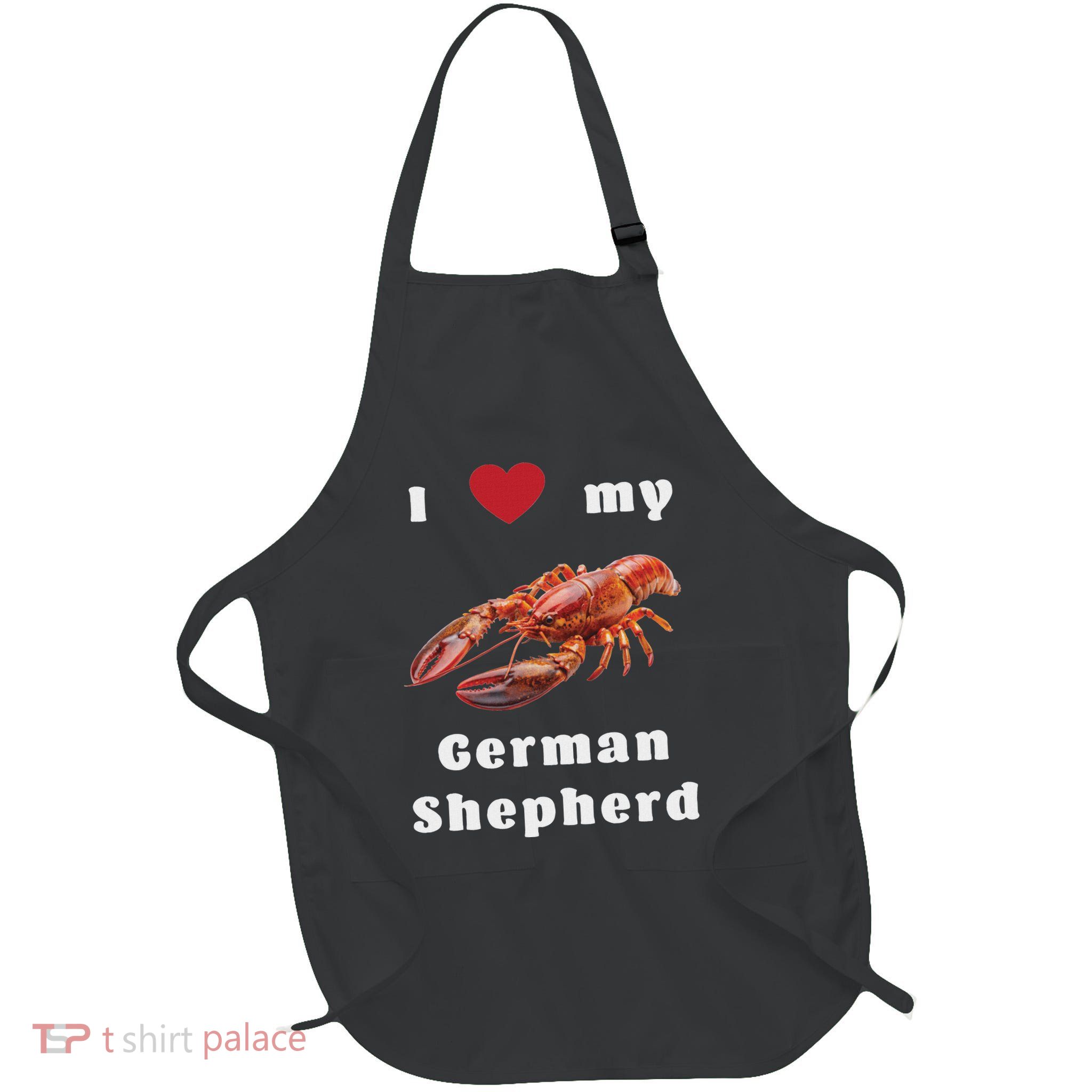 I Love My German Shepherd Swea Full-Length Apron With Pockets