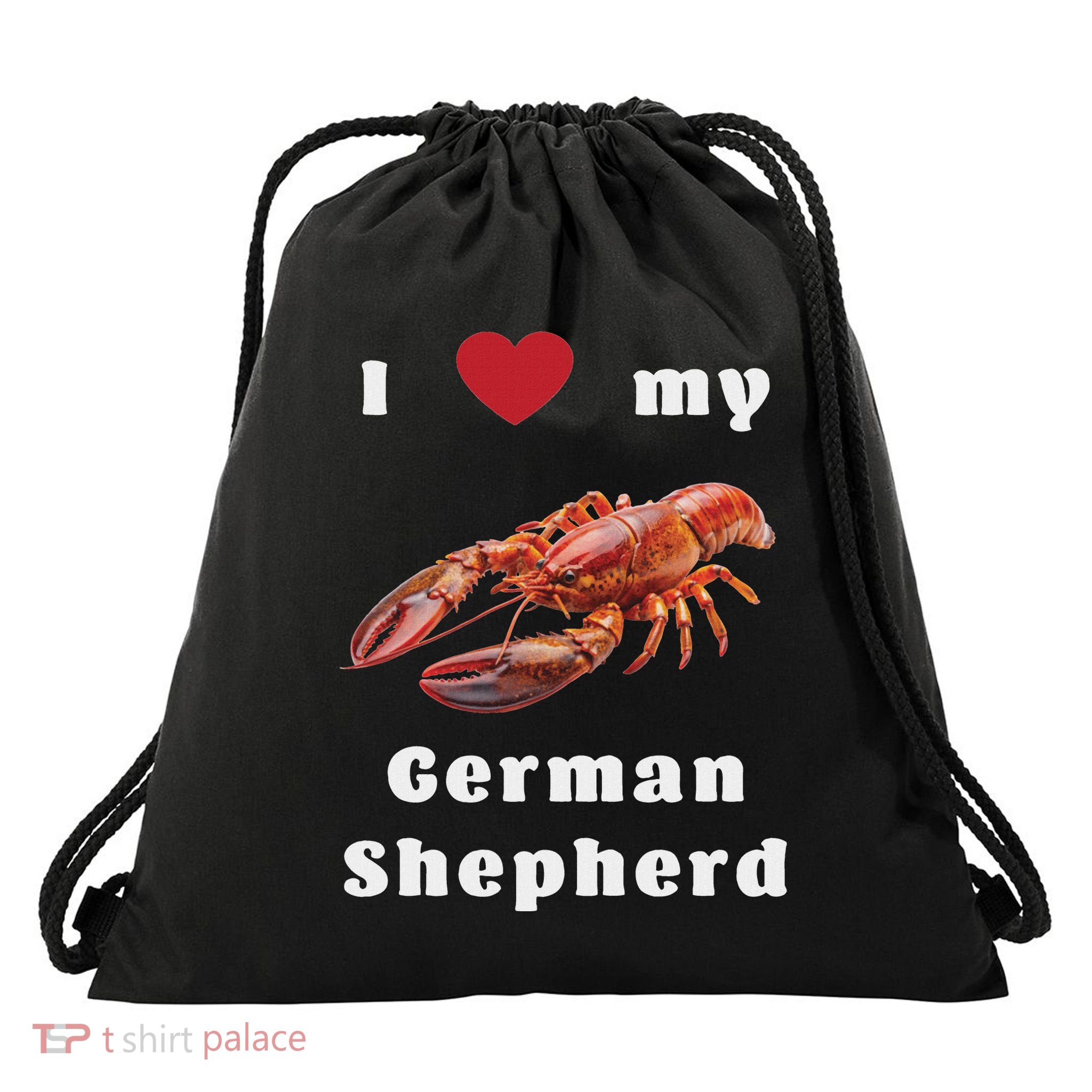I Love My German Shepherd Swea Drawstring Bag