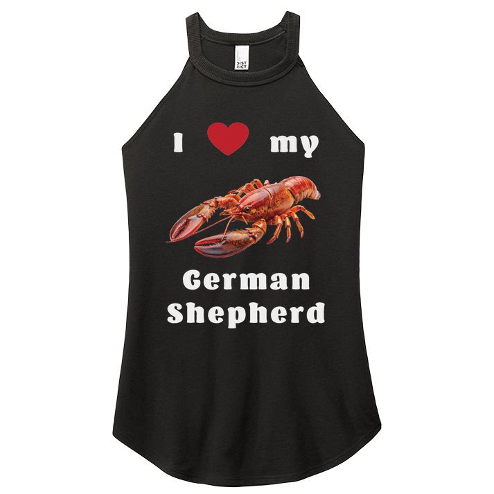 I Love My German Shepherd Swea Women's Perfect Tri Rocker Tank