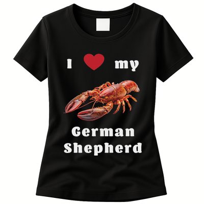 I Love My German Shepherd Swea Womens T-Shirt