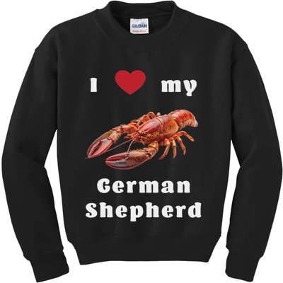 I Love My German Shepherd Swea Kids Sweatshirt