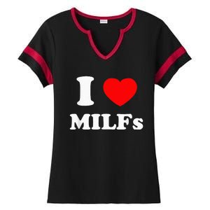 I Love Milfs Ladies Halftime Notch Neck Tee