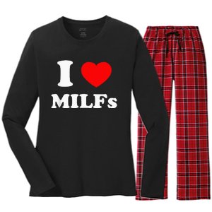 I Love Milfs Women's Long Sleeve Flannel Pajama Set 