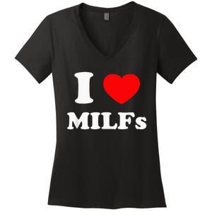 I Love Milfs Women's V-Neck T-Shirt