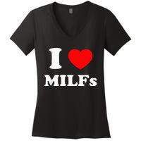 I Love Milfs Women's V-Neck T-Shirt