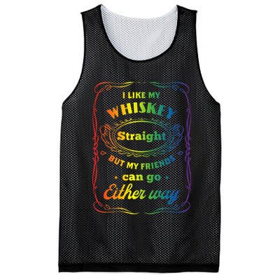 I Like My Whiskey Straight But My Friends Can Go Either Way Mesh Reversible Basketball Jersey Tank