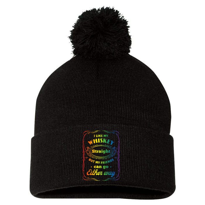 I Like My Whiskey Straight But My Friends Can Go Either Way Pom Pom 12in Knit Beanie