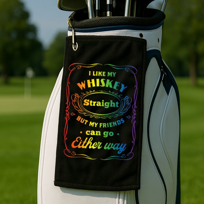 I Like My Whiskey Straight But My Friends Can Go Either Way Golf Towel