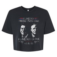 I Like My Presidents Like I Like My Guns 40 45 Bella+Canvas Jersey Crop Tee