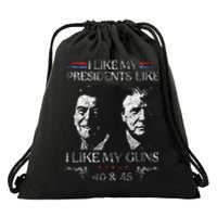 I Like My Presidents Like I Like My Guns 40 45 Drawstring Bag