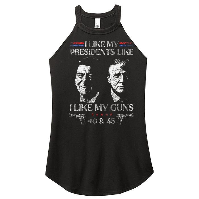 I Like My Presidents Like I Like My Guns 40 45 Women's Perfect Tri Rocker Tank