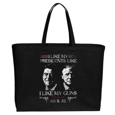 I Like My Presidents Like I Like My Guns 40 45 Cotton Canvas Jumbo Tote