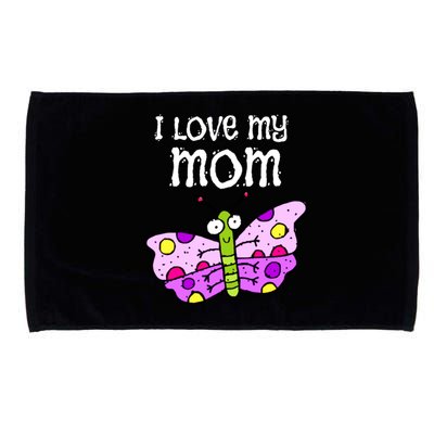 I Love My Mom Butterfly Gift Microfiber Hand Towel