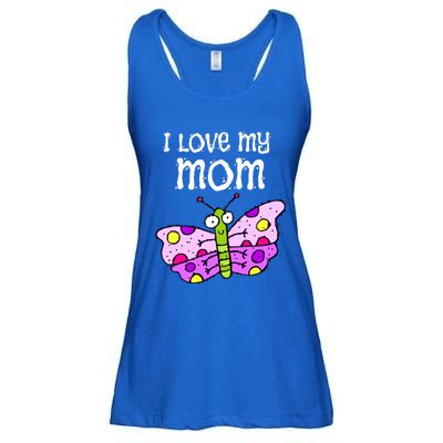 I Love My Mom Butterfly Gift Ladies Essential Flowy Tank