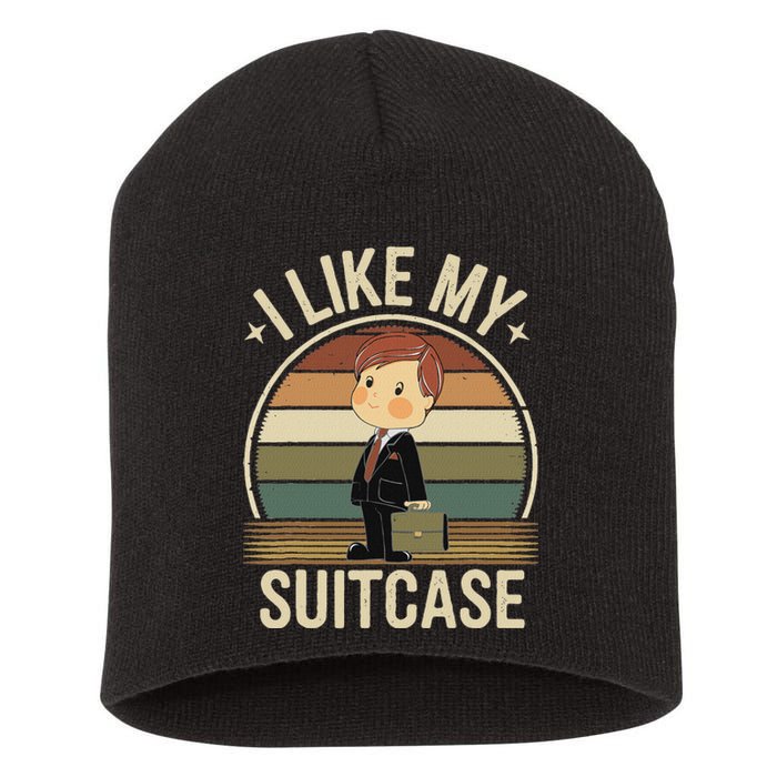 I Like My Suitcase Vintage Trump Sootcase Viral Meme Short Acrylic Beanie