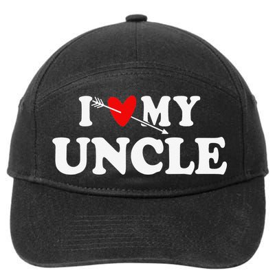 I Love My Uncle with Heart 7-Panel Snapback Hat