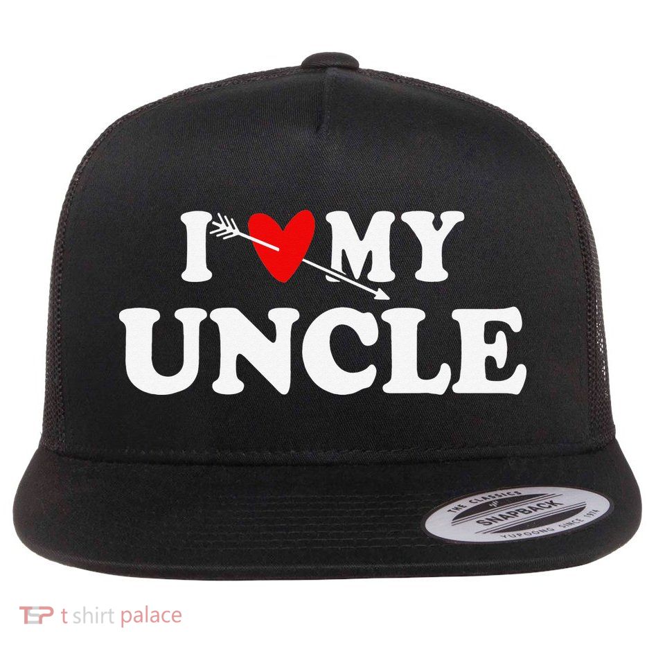 I Love My Uncle with Heart Flatbill Hat