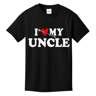 I Love My Uncle with Heart Kids T-Shirt