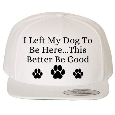 I Left My Dog To Be Here This Better Be Good Wool Snapback Cap