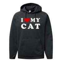 I Love My Cat Performance Fleece Hoodie